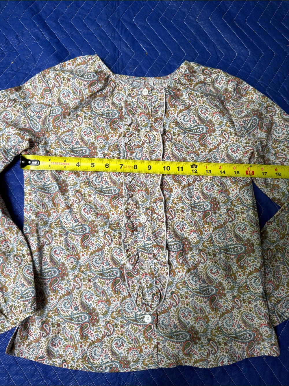 Girls' Paisley Button-Front Ruffle Blouse - Multicolor - Picture 4 of 5